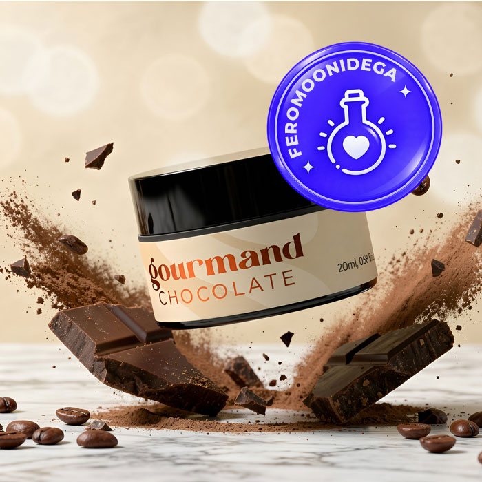 CRUSHIOUS Gourmand Chocolate feromoonidega massaažiküünal (šokolaadi aroom) 20 ml