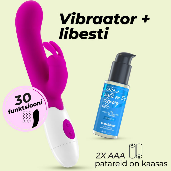 CRUSHIOUS Jigglie jänesekõrvade ja 30 vibratsioonirežiimiga vibraator