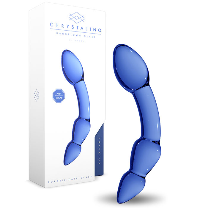 Klaasist dildo Chrystalino Superior sinine