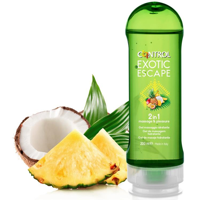 Massaažigeel CONTROL 2 in 1 - troopilised puuviljad 200 ml