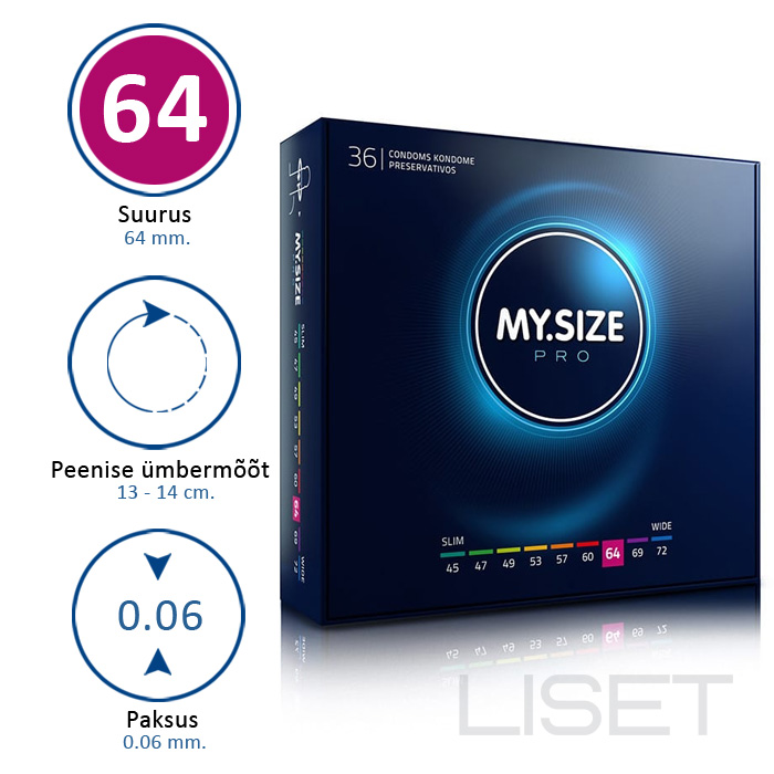 MY SIZE PRO 64 kondoomid 36 tk