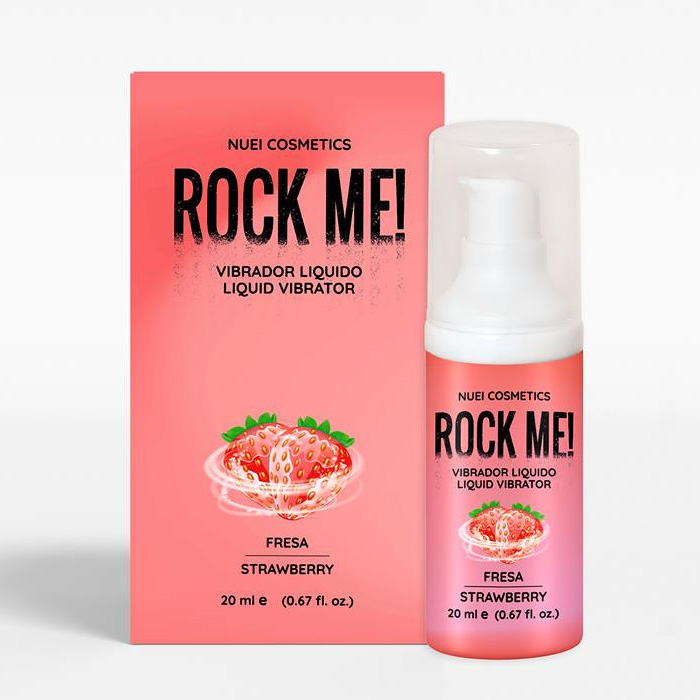 NUEI Rock Me! vedel vibraator (maasikas) 20 ml
