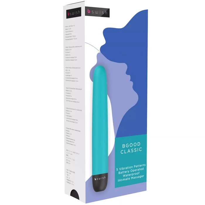B Swish Bgood Classic Turquoise stiilne veekindel siidiselt sile ja mitme vibratsioonirežiimiga vibraator - foto 4