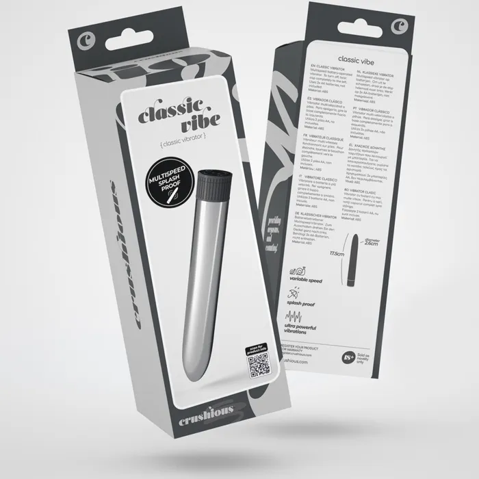 Klassikaline vibraator CRUSHIOUS CLASSIC (hõbedane) - foto 7